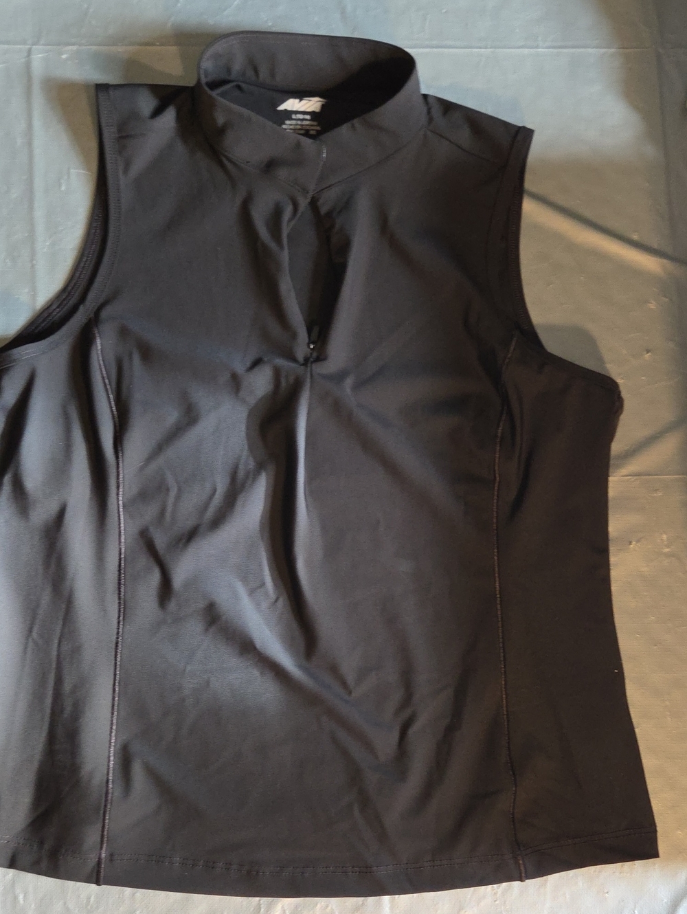 Avia Black Womans’s Sleeveless Zip Athletic Tank